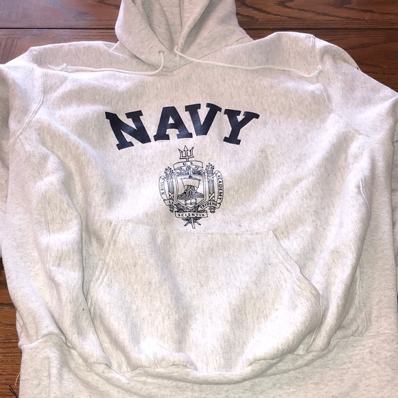 Other - vintage Navy Naval Academy heavy hoodie L?